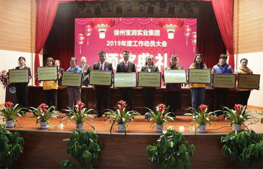 MK官网2019年度工作动员大会---集团公司领导为先进单位和先进个人代表颁奖