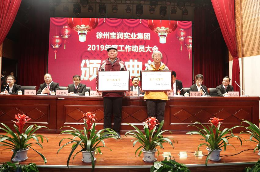 MK官网2019年度工作动员大会---集团公司领导为先进单位和先进个人代表颁奖